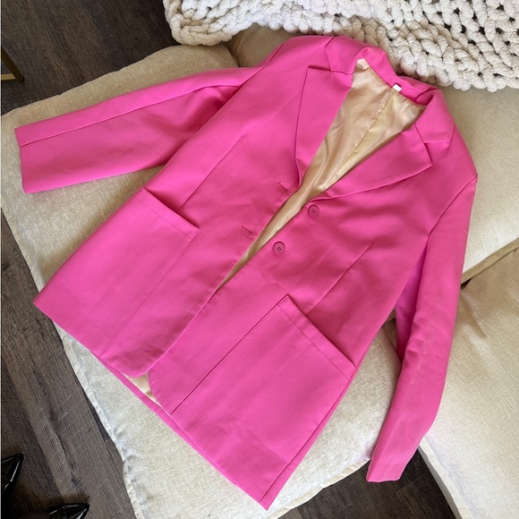 SHEIN Jackets & Blazers - Women's Neon Pink Blazer